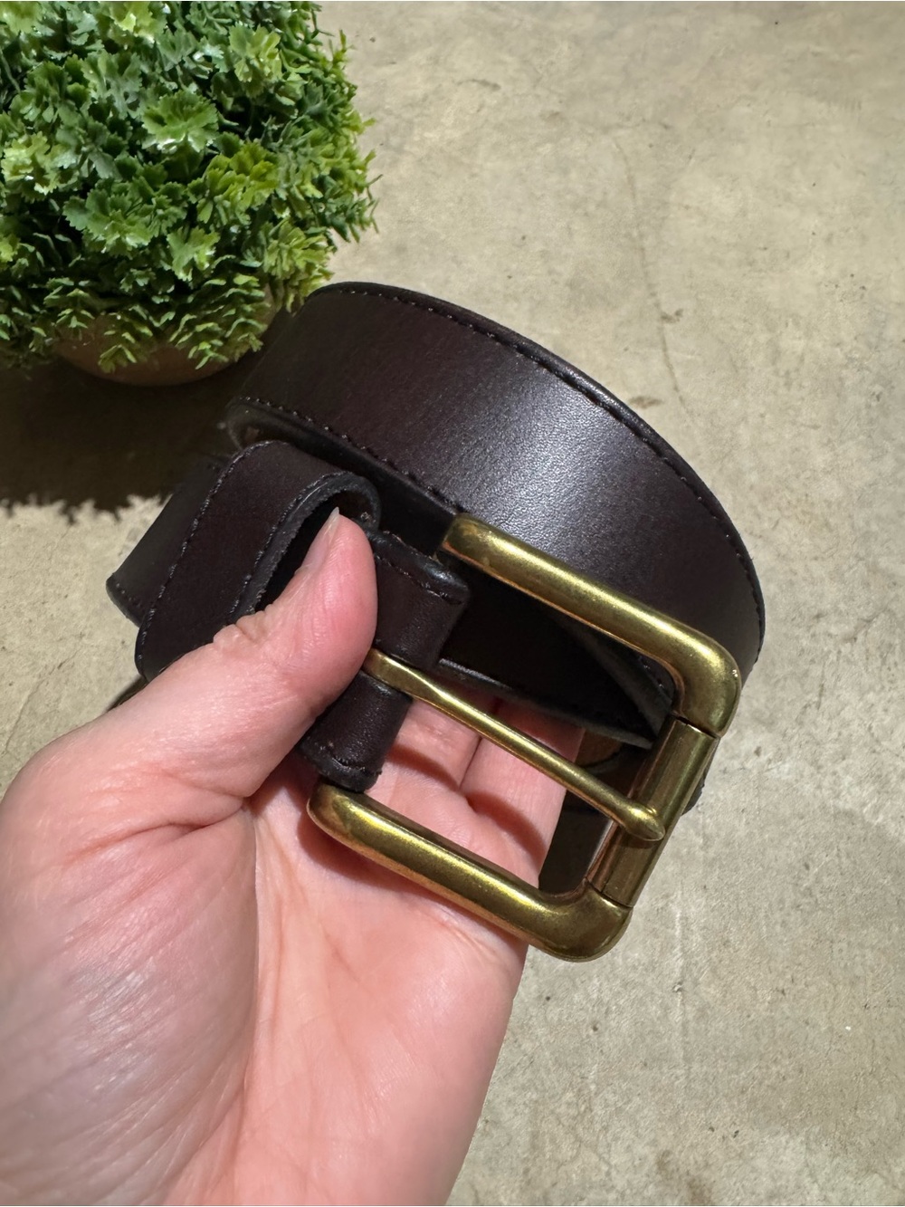 LL Bean Brown Leather Belt Men Size 32 Classic Business Casual Old Money Fall